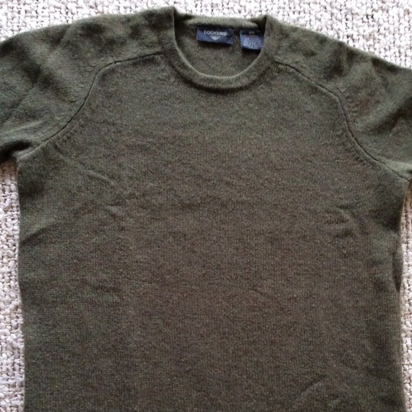 Men’s Dockers |Gorgeous Army/camouflage Green Sweater | Size M | Lambswool - Picture 9 of 9